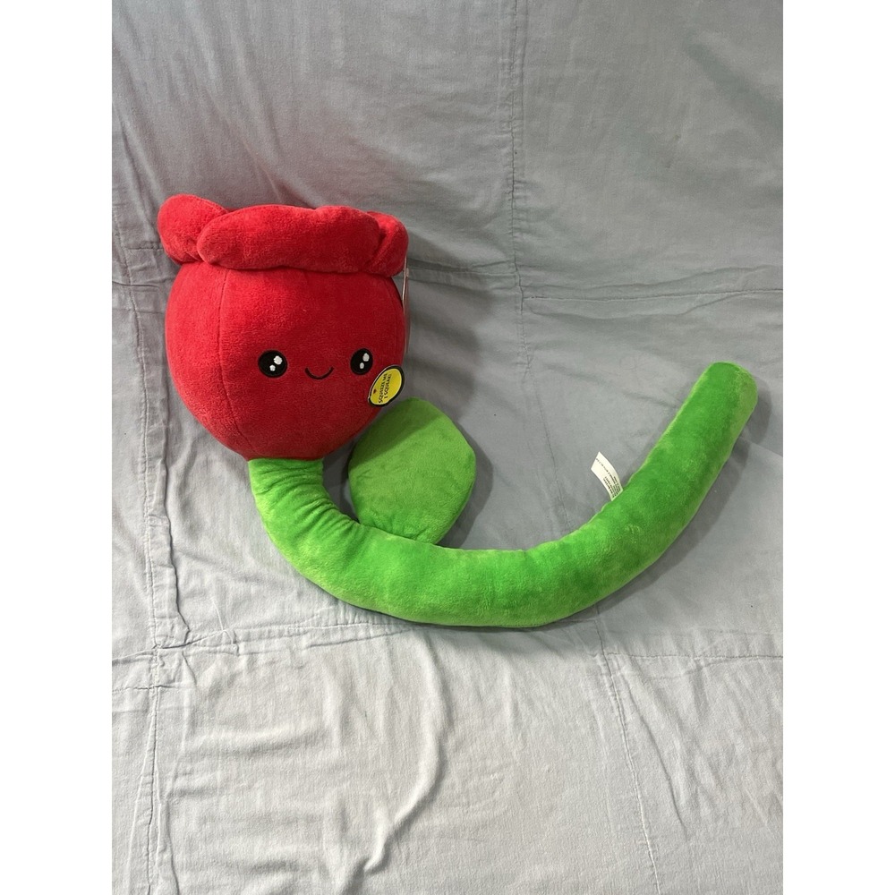 NEW Rowdy Pups Club Pet Toy - Squeak Toy - 27" Large Red Flower‎ Tulip Rose